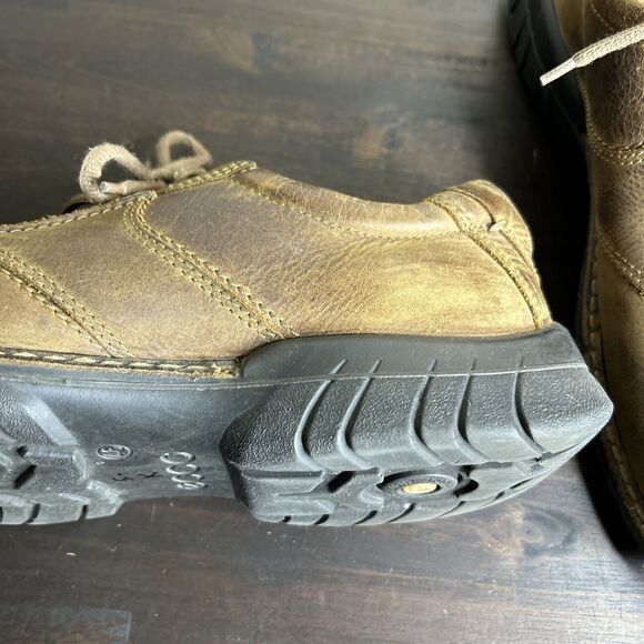 Ecco Light Shock Point Oxfords Lace Shoes Brown Leather Casual Men’s 46 US 12 M - Picture 3 of 15